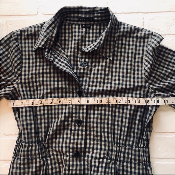 Theory Dominica Plaid Shirt Dress Size Medium - Picture 4 of 9